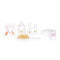 Kaptafel kind - met spiegel en kruk - 50x33x92,5 cm - wit