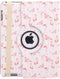 Tablet Hoes Geschikt voor iPad 2 (2011) 9.7 inch /iPad 3 (2012) 9.7 inch / iPad 4 (2012) 9.7 inch - 360° Draaibare Design Bookcase - Wit / Roze /Flamingo