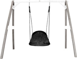 AXI Roxy Nestschommel in Grijs/Wit - FSC hout - Vrijstaande Schommelset van hout met 1 nest schommel en 4 grondankers - Schommelset voor kinderen - 10 jaar Garantie!