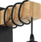 EGLO Townshend - Wandlamp - E27 - 21,5 cm - Hout - Zwart/Bruin - FSC Hout