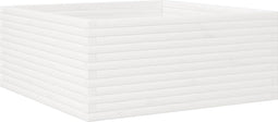 vidaXL - Plantenbak - 110x110x46 - cm - massief - grenenhout - wit