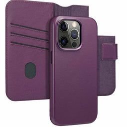 Accezz iPhone 14 Pro - Leather Bookcase 2-in-1 MagSafe - Heath Purple