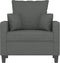 vidaXL Fauteuil 60 cm stof donkergrijs