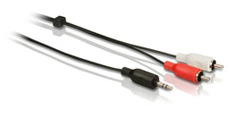 Philips SWA2527W - Stereo Y-kabel - 3,5 mm naar 2 RCA - 1,5 m - Zwart