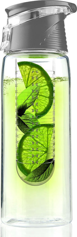 Asobu Flavour It 2 Go Drinkbeker - Incl. Fruitinfuser - 600 ml - grijs