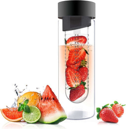 Asobu Flavour It Drinkbeker - Glas - Incl. Fruitinfuser - 480 ml - Grijs