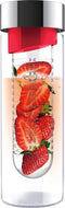 Asobu Flavour It Drinkbeker - Glas - Incl. Fruitinfuser - 480 ml - Rood/Zilver