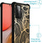 iMoshion Hoesje Geschikt voor Samsung Galaxy A72 Hoesje Met Koord - iMoshion Design Hoesje met Koord - Goud / Zwart / Golden Leaves