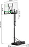 Salta Center – Basketbalpaal voor kinderen en volwassenen – Verstelbare hoogte 230 - 305 cm – Verrijdbaar basketbalstandaard met dunkring – Zwart