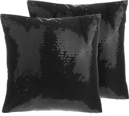 ASTER - Sierkussen set van 2 - Zwart - 45 x 45 cm - Polyester