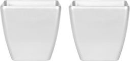 ASTRAS - Bloempot set van 2 - Zilver - 35 cm - Klei-vezelmengsel