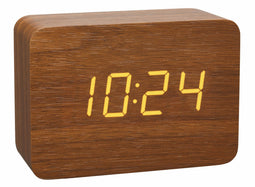 TFA-Dostmann CLOCCO - Radio Controlled Wekker - Digitaal LED scherm - Bruin