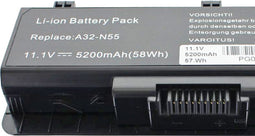 Asus N45, N55, N75 batterij A32-N55 vervangende batterij 10.8V met 5200mAh
