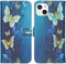 iMoshion Hoesje Geschikt voor iPhone 13 Hoesje Met Pasjeshouder - iMoshion Design Softcase Bookcase - Paars / Vlinders