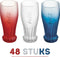 Luminarc Coca Cola Glazenset - 48 stuks - Rood/Wit/Blauw - Voordeelbundel - Glas - Kleuren - Waterglas - Drinkglazen - Zomerglazen