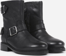 BRONX New Tough - Enkellaarzen - Blokhak - Gewaxt nubuck leer - Zwart - Maat 37