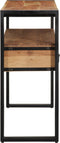 vidaXL - Eettafel - Zwart - 120x33x75 - cm - Massief - Acaciahout - en - Metaal