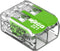 WAGO 221-422 221 Verbindingsklem Flexibel: 0.14-4 mm² Massief: 0.2-4 mm² Aantal polen: 2 100 stuk(s) Transparant, Groen