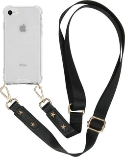 iMoshion Hoesje Geschikt voor iPhone SE (2022) / SE (2020) / 8 / 7 Hoesje Met Koord - iMoshion Backcover met strap - Transparant