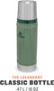 Stanley Classic Legendary Bottle 0,47L | Hammertone Green | Thermosfles houdt 15 uur warm of koud | Vaatwasserbestendig | Roestvrijstalen Thermoskan | Lekvrij | BPA-Vrij