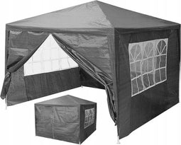 Partytent 3x3 - grijs - 9,7 kg - afneembare zijpanelen