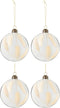J-Line kerstbal rond plat gedroogde hazenstaart - beige/transparant - medium - doos van 4