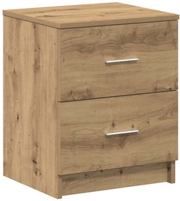 vidaXL - Nachtkastje - met - 2 - lades - 40x36x50 - cm - artisanaal - eikenkleurig