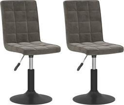 vidaXL - Eetkamerstoelen - draaibaar - 2 - st - fluweel - donkergrijs