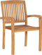 vidaXL - Tuinstoelen - stapelbaar - 2 - st - massief - teakhout