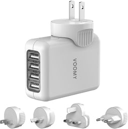 Voomy VY4012 - Universele Wereldstekker - 4x USB-A poorten - Wit