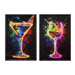 Schilderij Home ESPRIT Zwart Loft 63 x 3,7 x 93 cm (2 Stuks)