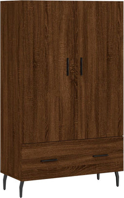 vidaXL - Hoge - kast - 69,5x31x115 - cm - bewerkt - hout - bruin - eikenkleur