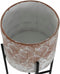 Plantenbakkenset DKD Home Decor Versleten 32,5 x 32,5 x 76,5 cm Metaal (2 Stuks)