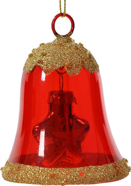 Klok glas l6.2b6.2h7.5 cm kerstrood kerst