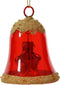 Klok glas l6.2b6.2h7.5 cm kerstrood kerst
