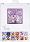 Thea Gouverneur - Borduurpakket met telpatroon - 456A - Voorgesorteerde DMC Garens - Viooltje - Aida - 10 cm x 10 cm - DIY Kit