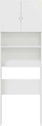 vidaXL - Wasmachinekast - 64x24x190 - cm - bewerkt - hout - hoogglans - wit