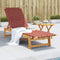 vidaXL - Ligbed - massief - acaciahout - en - stof - rood