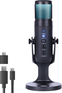 Nuvance USB Microfoon - Streaming Microfoon - RGB verlichting - Cardioïde opnamepatroon