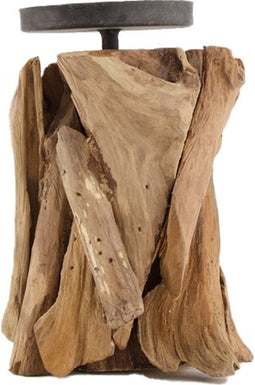 Kaarsenhouder robuust teakhout | Meubelplaats