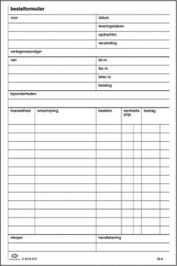 Atlanta by Jalema - Bestelformulier A5 50X2vel zelfkopierend