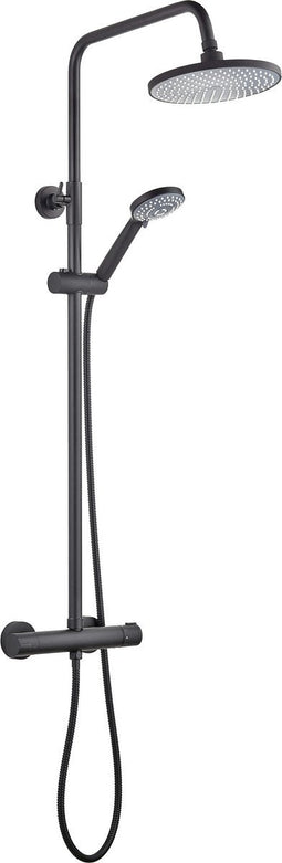 Atlantic Asher regendouche (Zwart) - Rond - Met handdouche (3 standen) - Met douchekraan