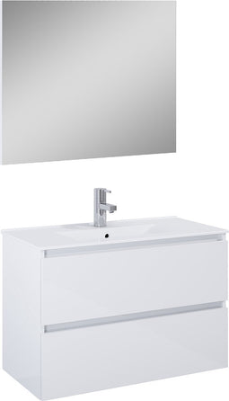 Atlantic badkamermeubelset Heon met spiegel hoogglans wit - 80 cm