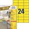 Avery 3451 - Gekleurde Etiketten - 70 x 37 mm - Geel (2400 stuks)
