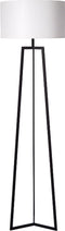 Atmooz - Falco - Staande lamp - Zwart met Witte Linnen Kap - Metaal - 166 cm - Woonkamer - Eetkamer - Slaapkamer