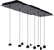 Atmooz - Hanglamp Balls 9 - zwart - rechthoek - Industrieel - Woonkamer / Slaapkamer / Eetkamer - Plafondlamp - Hoogte 140cm - Metaal