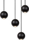 Atmooz - Hanglamp Balls 9 - zwart - rechthoek - Industrieel - Woonkamer / Slaapkamer / Eetkamer - Plafondlamp - Hoogte 140cm - Metaal