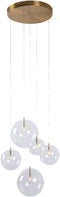 Atmooz - Hanglamp Camau 5 - G4 - Industrieel - Woonkamer / Slaapkamer / Eetkamer - Plafondlamp - Zwart - Hoogte 140cm - Metaal en glas