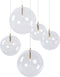 Atmooz - Hanglamp Camau 5 - G4 - Industrieel - Woonkamer / Slaapkamer / Eetkamer - Plafondlamp - Zwart - Hoogte 140cm - Metaal en glas