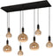 Atmooz - Hanglamp Hanoi - 5 floating lampen - Industrieel - Woonkamer / Slaapkamer / Eetkamer - Plafondlamp - Zwart - Hoogte 115cm - Metaal